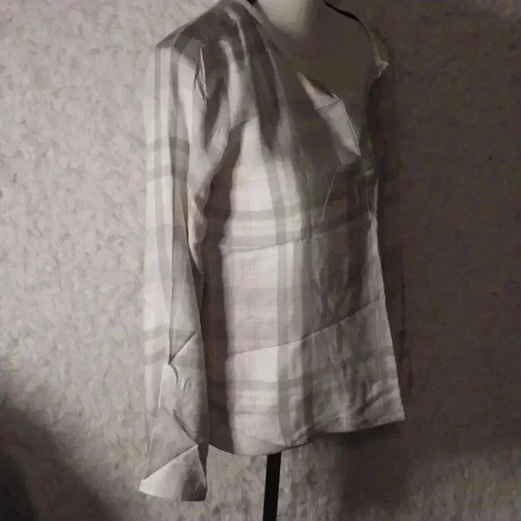 Cloth & Stone Pink Gray White Plaid Popover SOFT Size Small - Picture 5 of 9